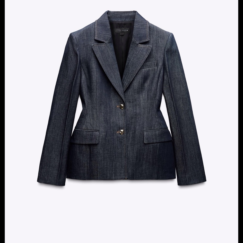 Zara Black Tailored Blazer with Notched Lapels